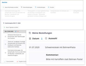 Intranet Software Modul Kantinenplan
