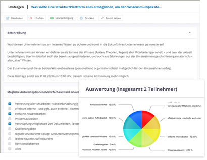 Unternehmen Modul Umfragen Intranet Software