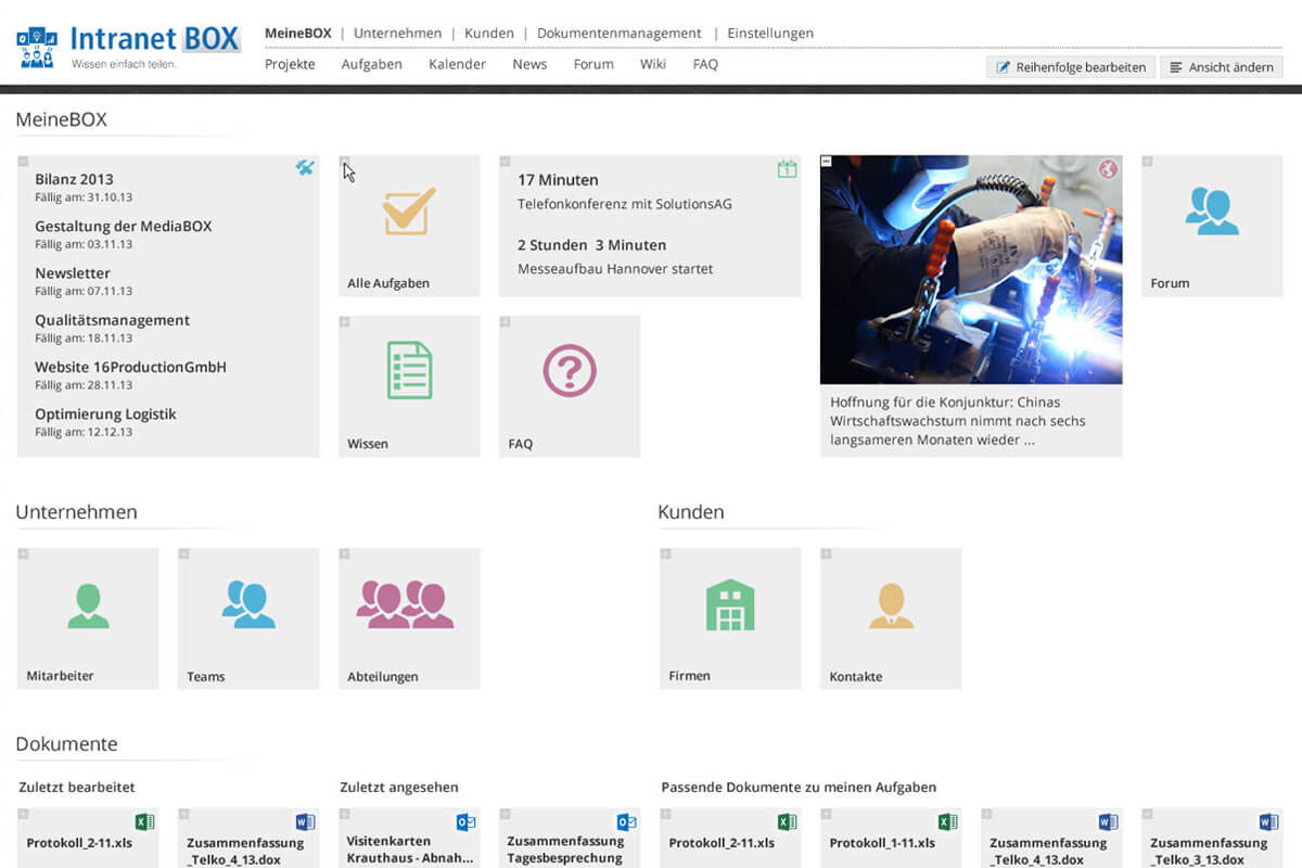 Intranet Software DashboardBOX DashboardBOX