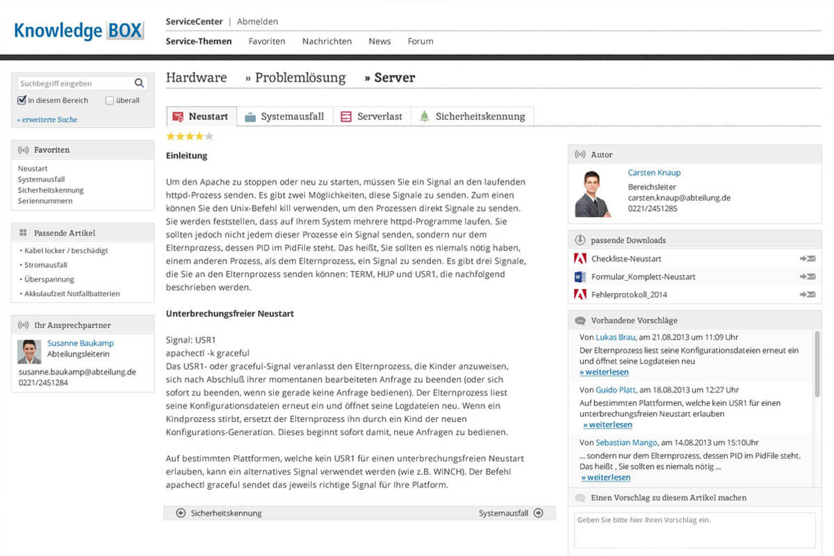 Intranet Software KnowledgeBOX Erweiterungen Intranet Software KnowledgeBOX