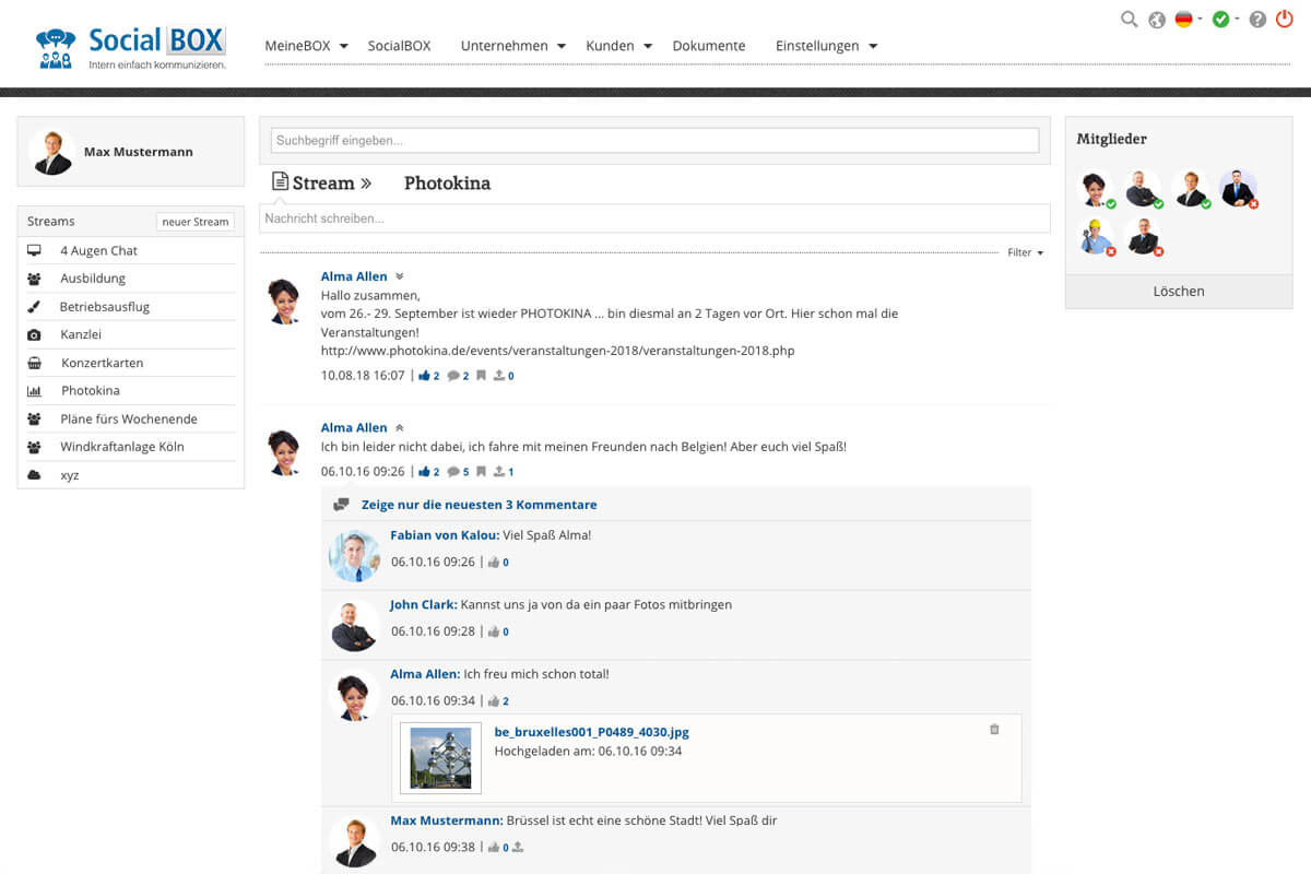 Intranet Software SocialBOX Erweiterungen Intranet Software SocialBOX