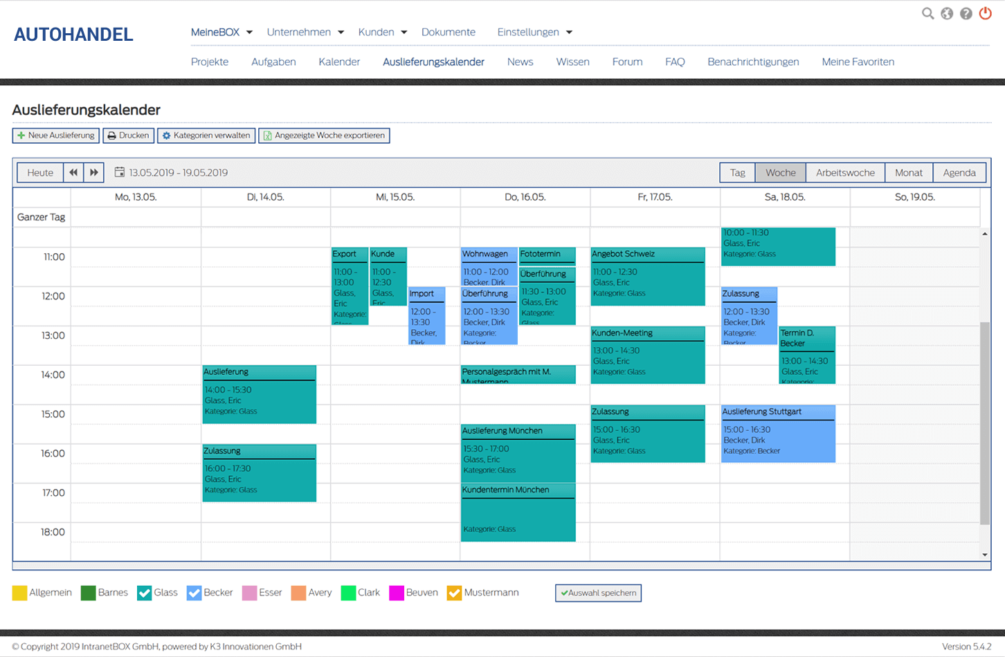 Autohändler Auslieferungskalender