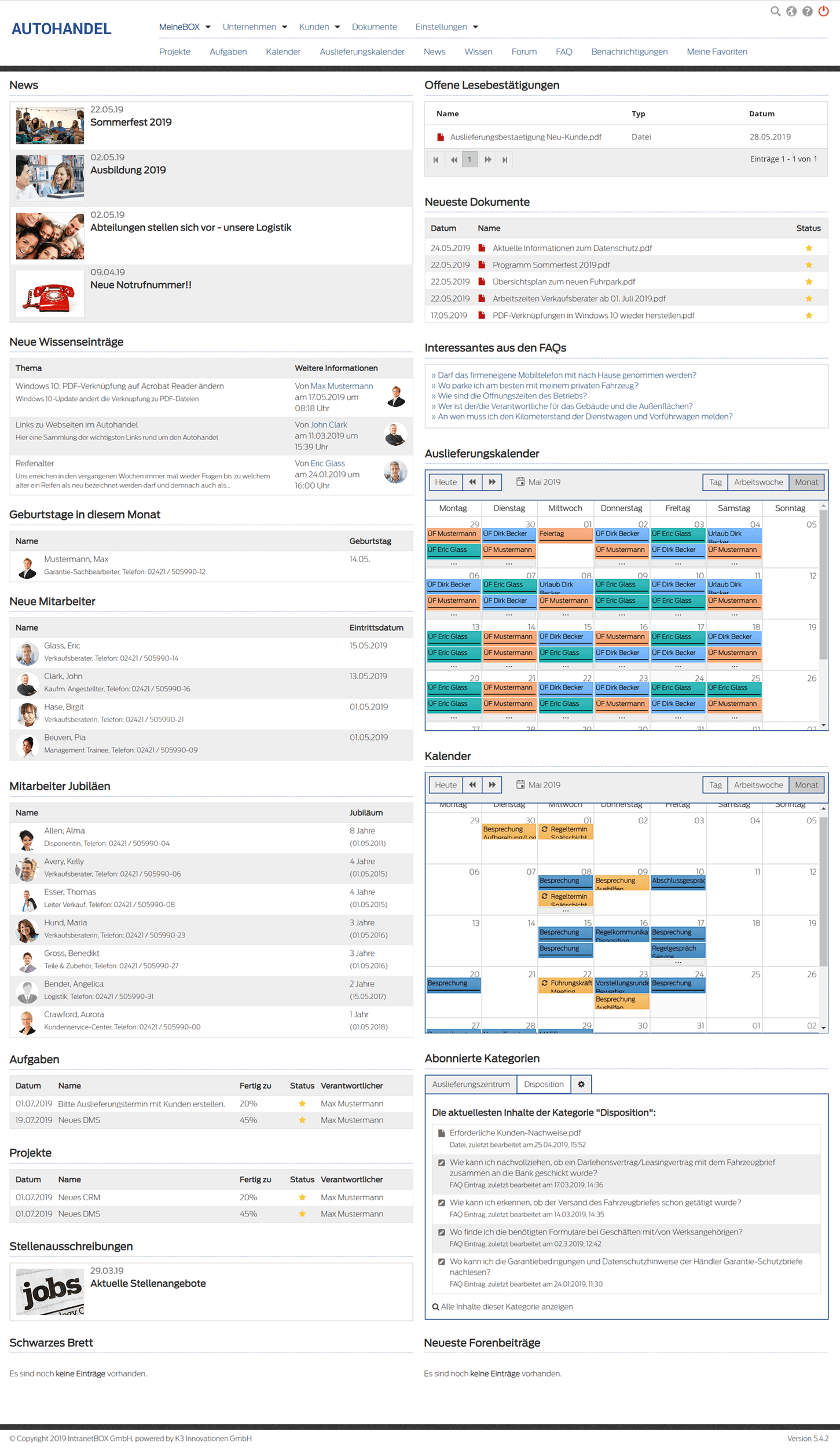 Autohändler Intranet Wissensdatenbank