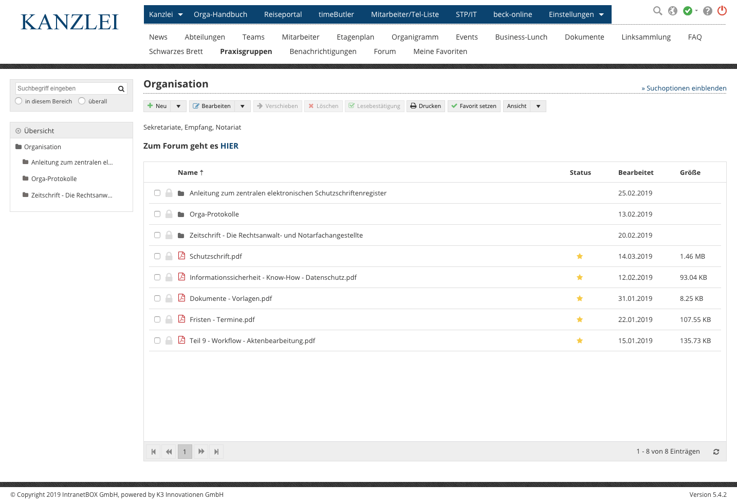 Kanzlei Praxisgruppen 