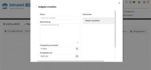 Workflow Aufgabe erstellen