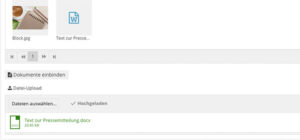 Workflow Software Datei Upload-Maske