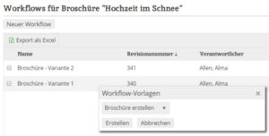 Workflow Software Inhaltstypen
