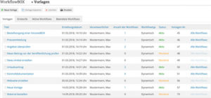 Workflow Prozesse Vorschaufunktion