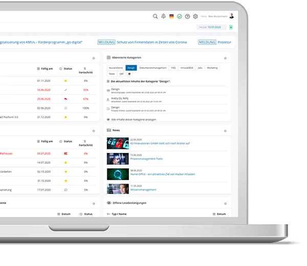 Dashboard MeineBOX